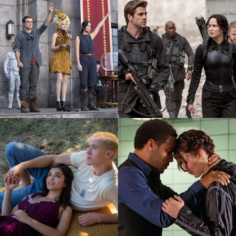 4 photos extraites des films Hunger Games