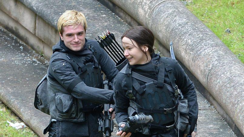 Josh Hutcherson et Jennifer Lawrence en tournage à l'Espaces d'Abraxas