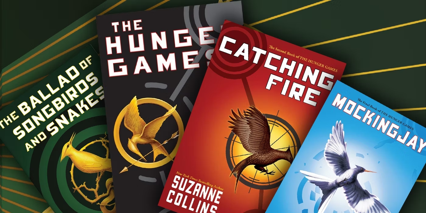 Les couverture des 4 livres Hunger Games